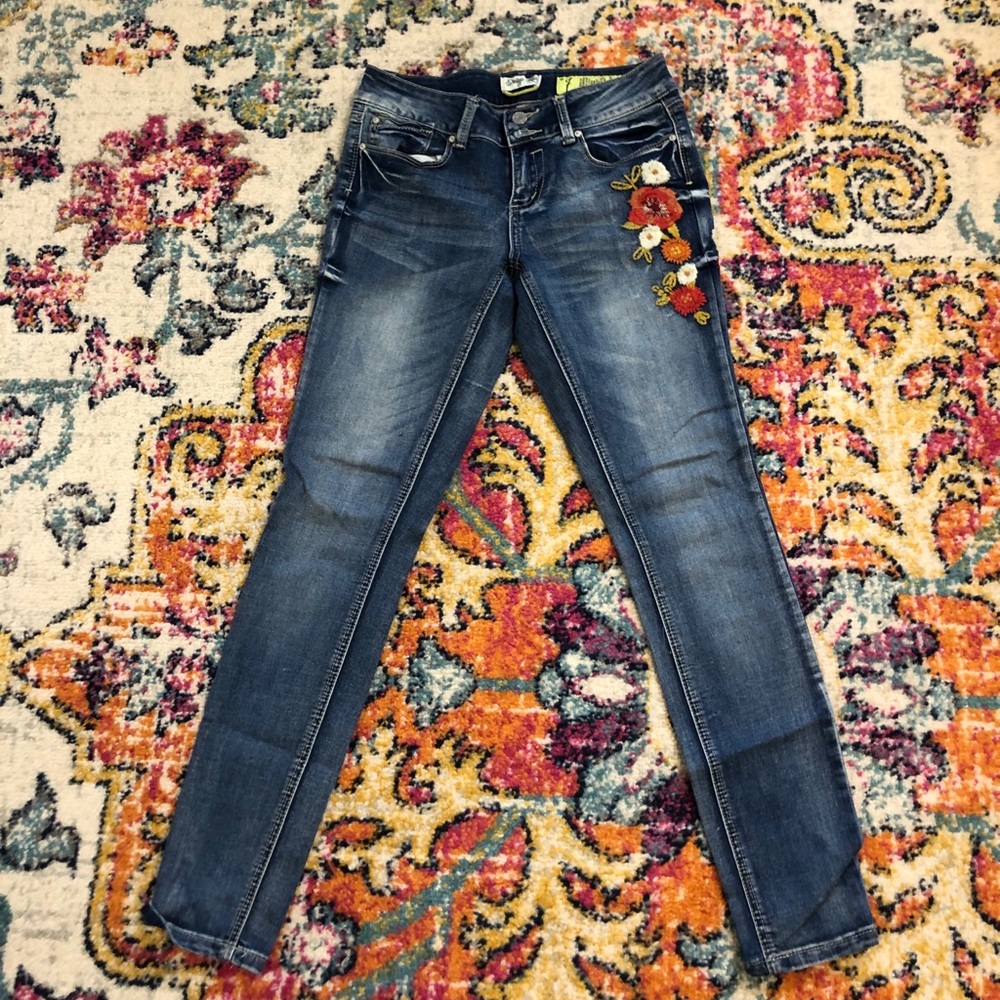 Floral jeans